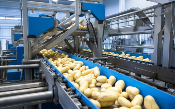 A potato processing facility adopting new methods for clean label production