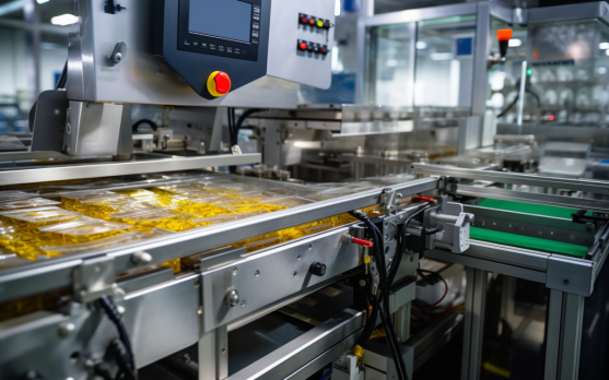 Advanced machinery used for quality control checks in a food packaging facility