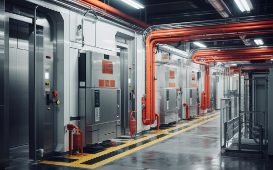 Automated sanitation station in a cold storage warehouse