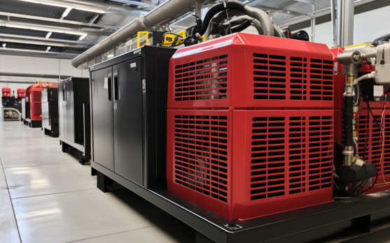 Backup power generator at a cold storage warehouse