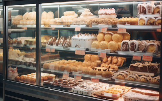 Display of seasonal frozen bakery products in a supermarket