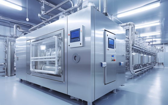 A modern sustainable freezing unit using cryogenic technology in a food processing plant