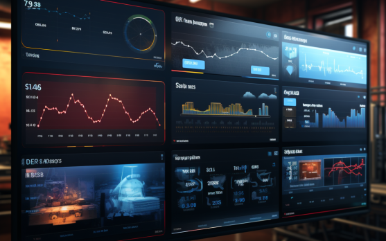 Advanced IoT sensors and analytics dashboard displaying real time data