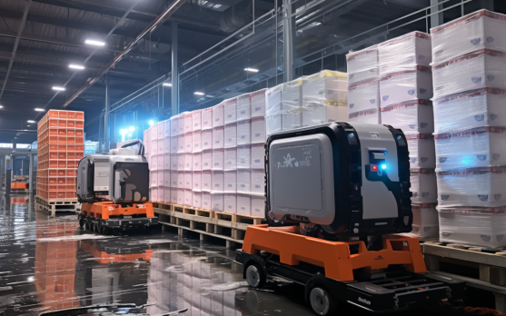 Robotic systems operating efficiently in a cold storage warehouse