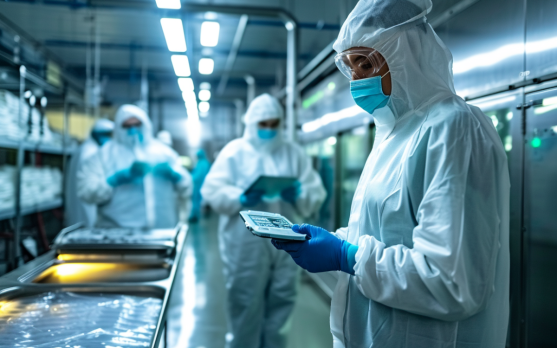 Technicians installing smart thermostats in a frozen food production facility 1