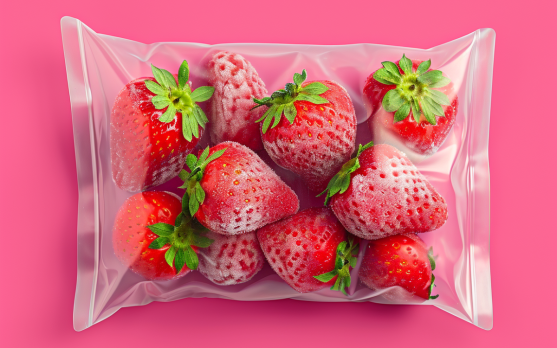 Frozen Strawberry pack with a minimalist design approach