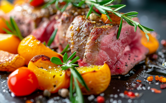 Gourmet frozen meal highlighting the freshness and quality of ingredients