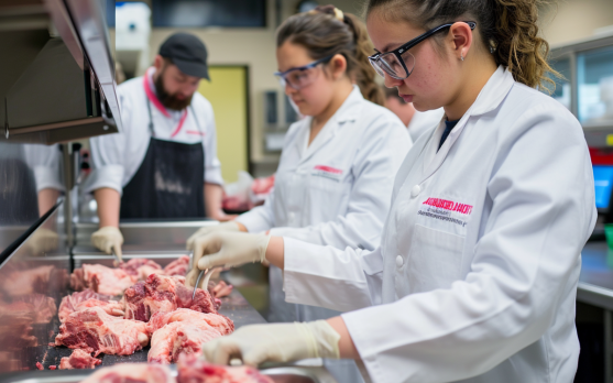 Research team in the meat science lab