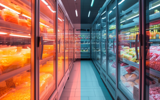 Visual comparison of traditional vs. smart energy managed freezing systems