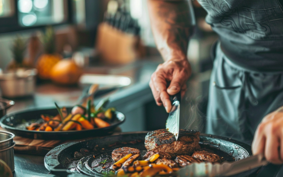 A chef preparing a dish with Redefine Meats plant based products