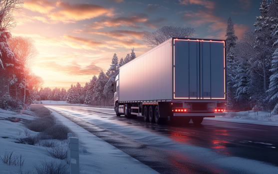 Big trailer on a road