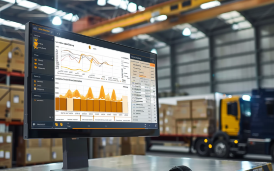 An AI powered dashboard displaying real time logistics data for cold chain management