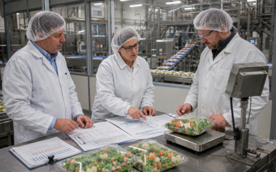 Factory quality control discussion on vegetables