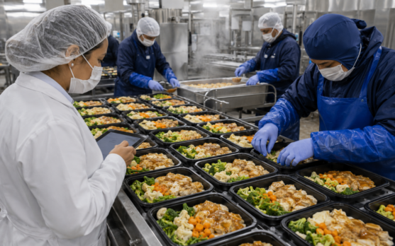 Industrial food production in action